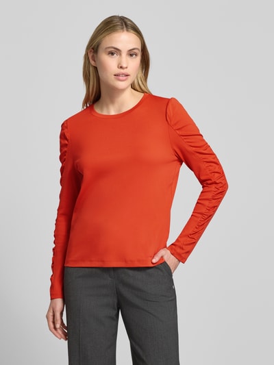 Marc Cain Shirt met lange pofmouwen en ronde hals Rood - 4