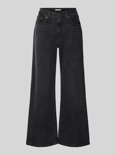 Produktfoto, czarne jeansy Loose Fit z kieszeniami, model 'MIDDY LOOSE BOOT' od Levi's®, bawełna, proste nogawki, gładka tekstura