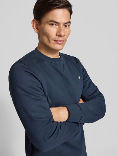 Wood Wood Sweatshirt mit Logo-Badge Modell 'Tye' Dunkelblau 3