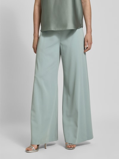 Swing Spodnie materiałowe z szeroką nogawką i elastycznym pasem Limonkowy 4