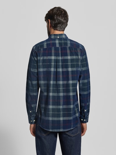 Barbour Tailored fit overhemd van katoenflanel met borstzak Marineblauw - 5