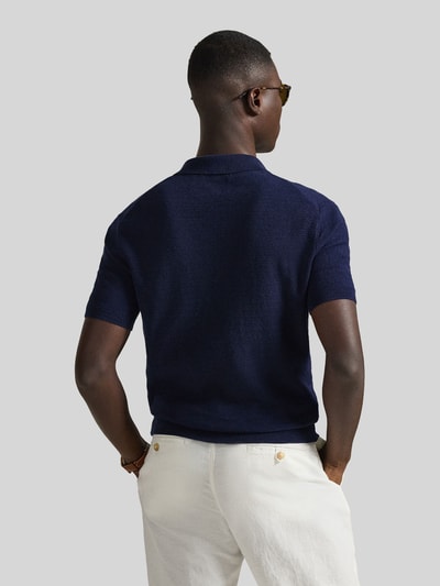 Polo Ralph Lauren Koszulka polo z mieszanki bawełny i lnu, krój regular fit Ciemnoniebieski 5
