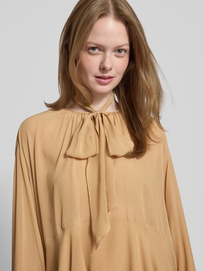 Marella Schluppenbluse aus reiner Viskose Modell 'PRISCA' Camel 3