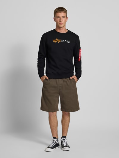 Alpha Industries Sweatshirt mit Label-Print Black 1