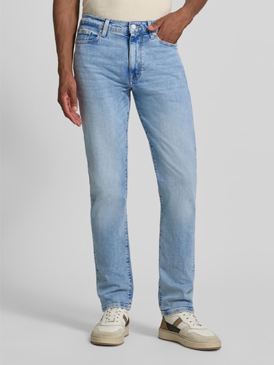 Tommy Hilfiger slim fit straight jeans van katoenmix model 'DENTON' Lichtblauw - 4