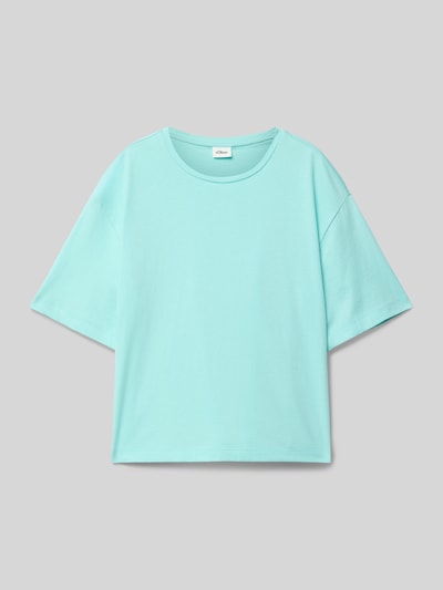 s.Oliver RED LABEL T-shirt o kroju regular fit z czystej bawełny Jasnoturkusowy 1