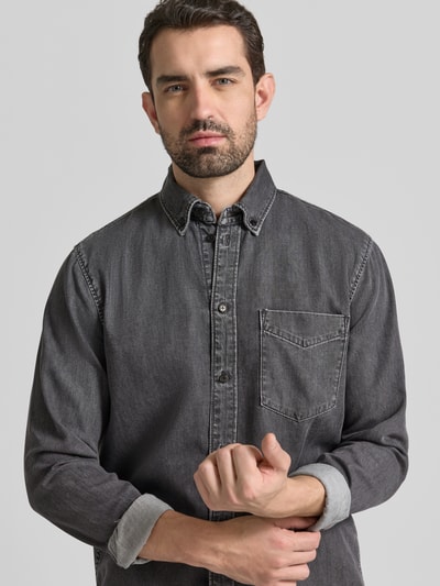 Armedangels Relaxed Fit Freizeithemd aus Bio-Baumwoll-Lyocell-Mix Modell 'GAVRAA' Mittelgrau 3