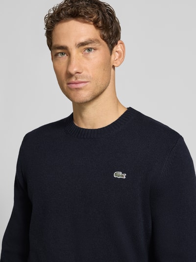 Lacoste Regular Fit Pullover aus reiner Wolle Marine 3