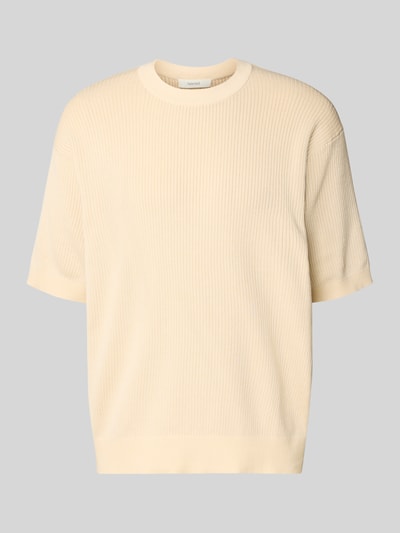 Produktfoto, Regular Fit T-Shirt aus reiner Bio-Baumwolle Modell 'MATTIS' von SELECTED HOMME, Optik: Unifarben, Struktur: Ripp, Farbe: Beige