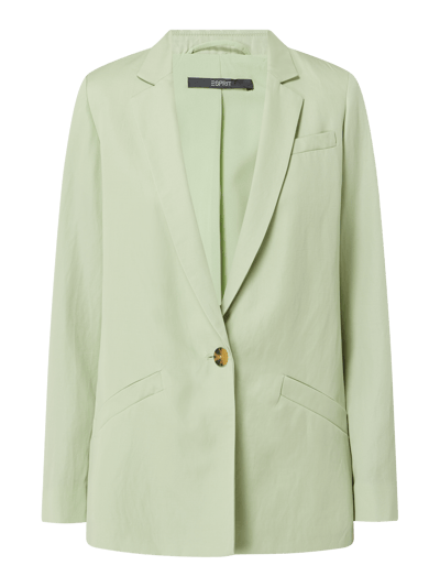 Esprit Collection Blazer van een mix van lyocell en linnen Lichtgroen - 2