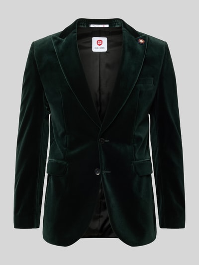 CG - Club of Gents Slim fit 2-knoops colbert van fluweel, model 'Prince' Donkergroen - 2