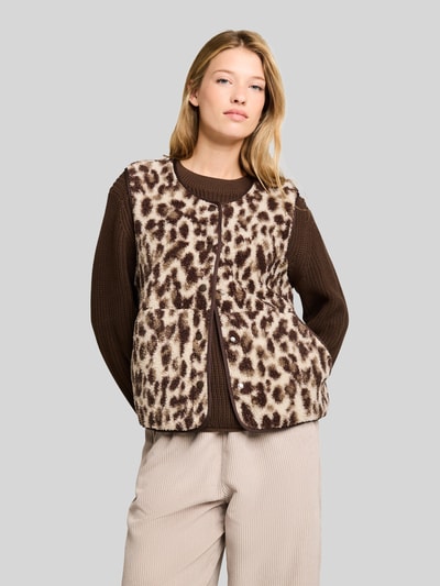 Tom Tailor Regular Fit Weste in Teddy-Optik Mittelbraun 4