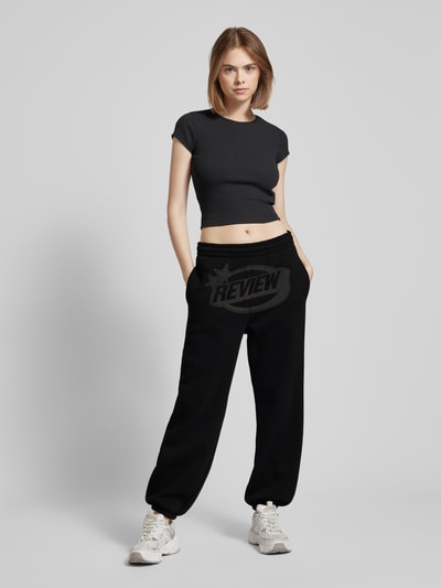 Review Sweatpants mit Puff Logo-Print Black 1