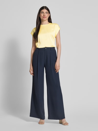 Vila Blouseshirt met geribde ronde hals, model 'ELLETTE' Geel - 1