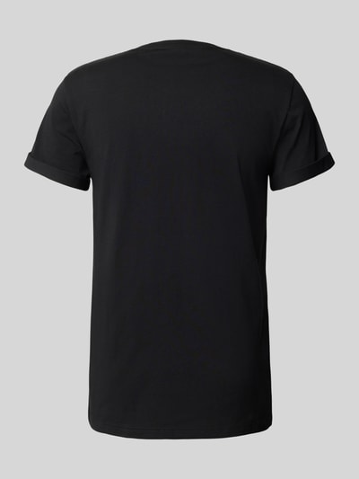 Bread & Boxers T-Shirt mit geripptem Rundhalsausschnitt Black 3