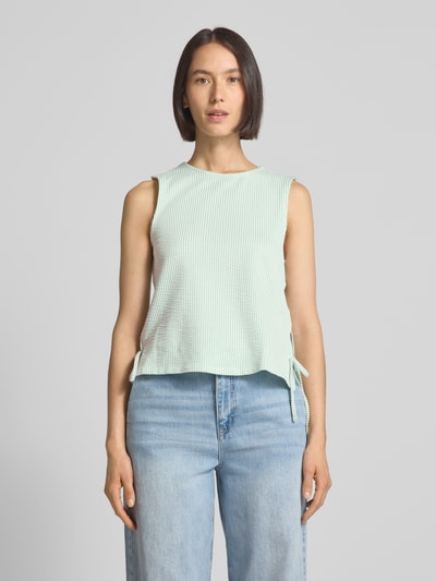 Vila Blusenshirt mit Rundhalsausschnitt und seitlicher Bindung Mint 4