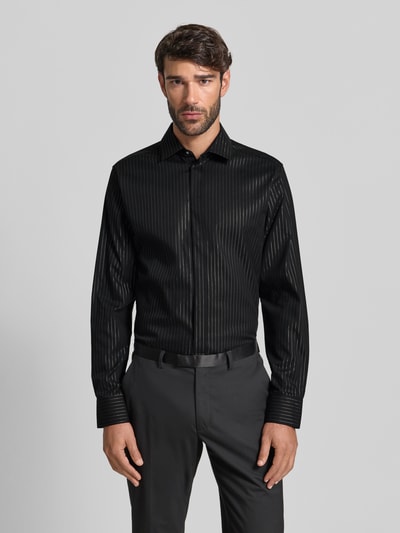 ETERNA Koszula biznesowa o kroju slim fit z kołnierzykiem typu kent Czarny 4