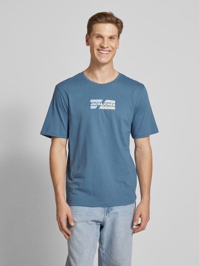 Jack & Jones T-Shirt mit Label-Print Modell 'CORP' Ocean 4