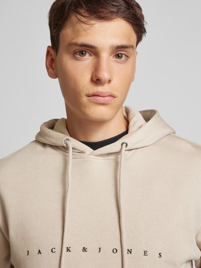 Jack & Jones Bluza z kapturem z nadrukiem z logo Złamany biały 3