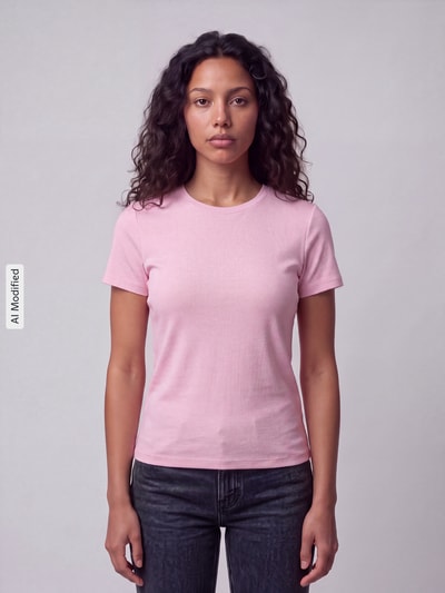 ONLY Slim Fit T-Shirt aus Baumwoll-Mix Modell 'RILEY' Rosa 4