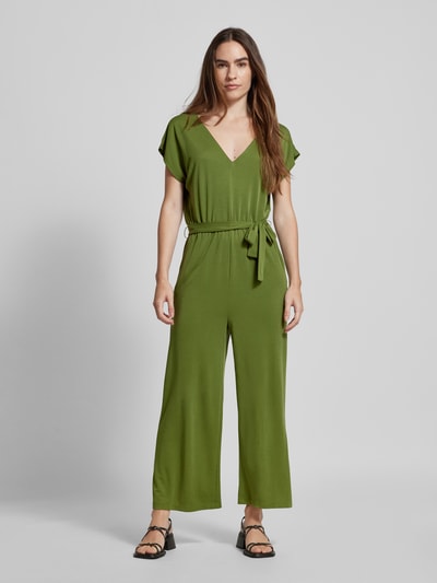 Jake*s Casual Jumpsuit met strikceintuur Grasgroen - 4