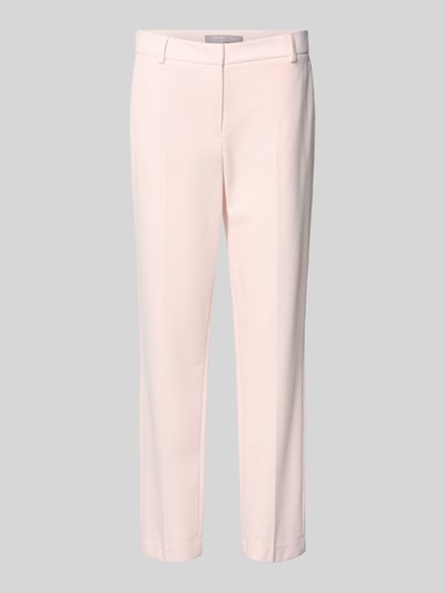Produktfoto, Hose mit Bügelfalten von Christian Berg Woman Selection in zartem Rosa, Regular Fit, glatte Textur, Material-Mix mit Viskose-Anteil, Gesäßtasche, Bundweite 42 cm und Innenbeinlänge 72 cm bei Größe 36.