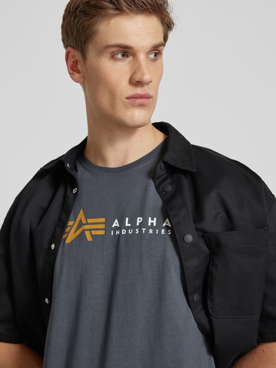 Alpha Industries T-shirt z nadrukiem z logo Antracytowy 3