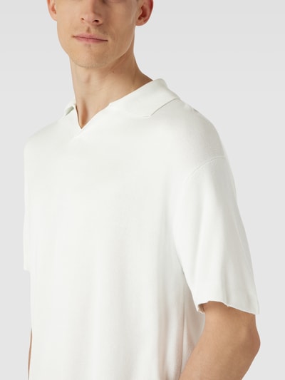 JAKE*S STUDIO MEN Poloshirt mit gerippten Abschlüssen Offwhite 3