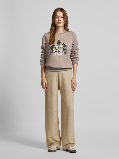 G&C Sweatshirt mit Rundhalsausschnitt Taupe Melange 1