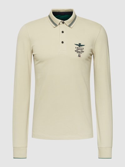 Aeronautica Militare Poloshirt mit langen Ärmeln Modell 'POLO' Sand 2