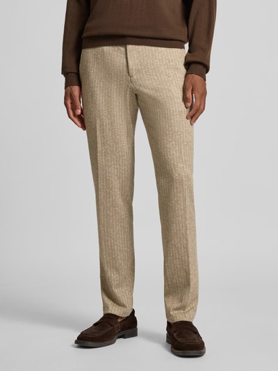 Zuitable Slim fit broek met linnen Beige - 4