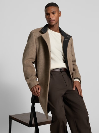 HUGO Regular Fit Mantel aus Woll-Mix Modell 'MINTRAX' Beige 3