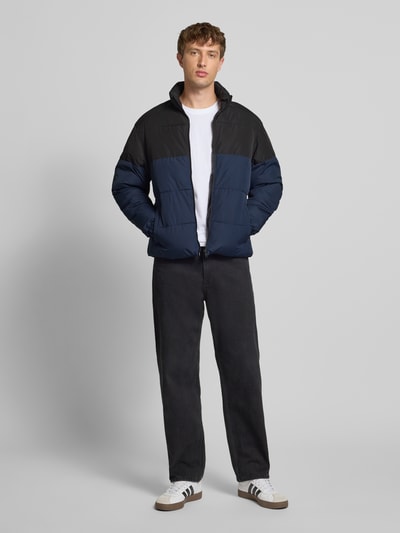 Jack & Jones Kurtka pikowana ze stójką model ‘MAZE’ Granatowy 1