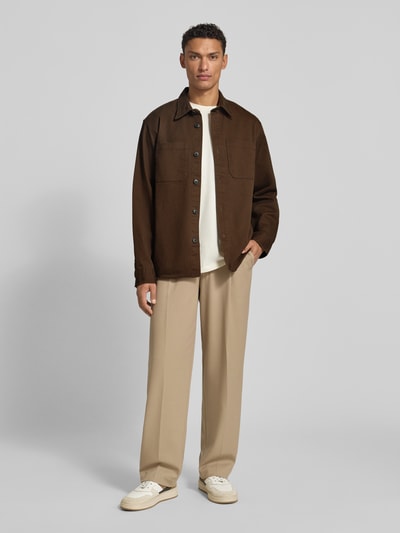 SELECTED HOMME Regular Fit Hemdjacke aus reiner Baumwolle Modell TRAVIS' Schoko 1