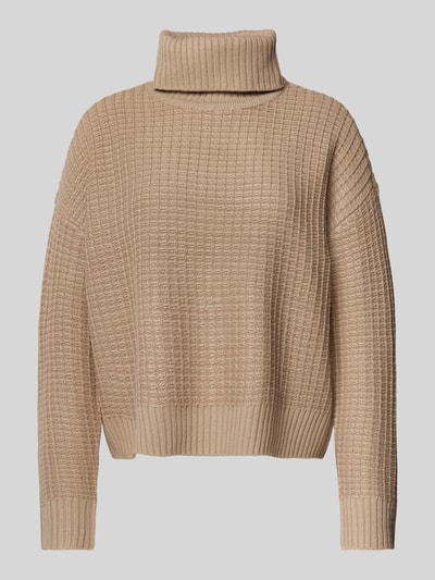 Vero Moda Regular Fit Rollkragenpullover aus Baumwoll-Mix Modell 'OMEGA' Taupe 2