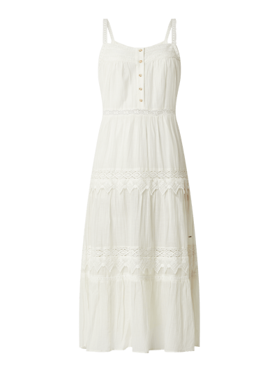 Pepe Jeans Maxikleid mit Zierborten Modell 'Mariana' Offwhite 2