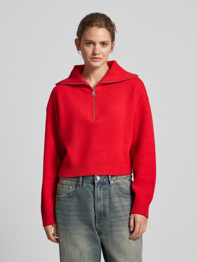 EDITED Oversized pullover met platte kraag, model 'Zadie' Rood - 4