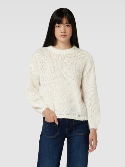 Vero Moda Strickpullover mit überschnittenen Schultern Modell 'ADA' Weiss 4