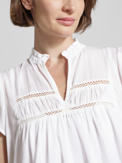 MSCH Copenhagen Bluse mit Stehkragen und V-Ausschnitt Modell 'Eugenia' Offwhite 3