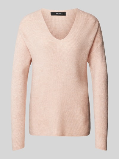 Vero Moda Regular fit gebreide pullover met V-hals, model 'CREWLEFILE' Rosé - 2