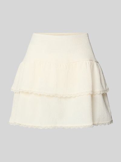 Review Minirock im Stufen-Look mit Spitze Offwhite 2