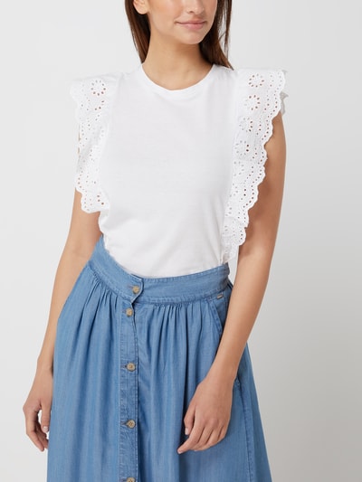 Pepe Jeans Top mit Volants Modell 'Brunella' Weiß 4
