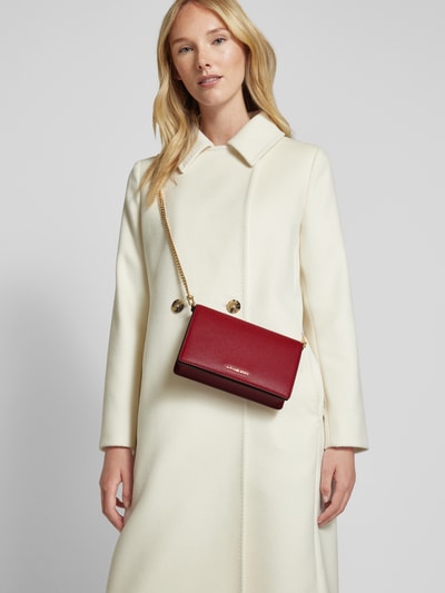 MICHAEL Michael Kors Clutch aus Rindsleder mit Label-Applikation Modell 'JET SET' Rot 1