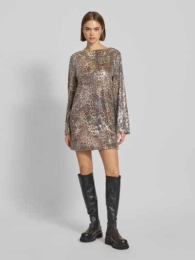 Noisy May Sukienka mini z cekinowym obszyciem model ‘JESSY’ Jasnobrązowy melanż 1