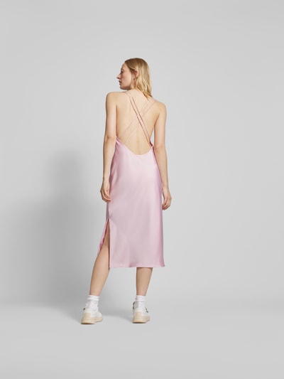 ROTATE Midikleid mit Wasserfall-Ausschnitt Rosa 5