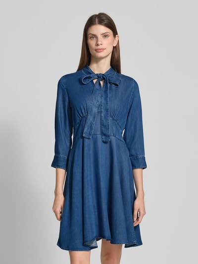 HUGO Mini Jeanskleid mit Schluppe Blau 4