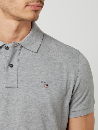 Gant Slim Fit Poloshirt aus Piqué Hellgrau 3