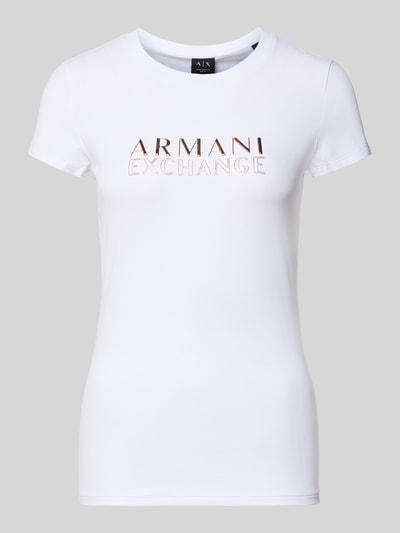 ARMANI EXCHANGE T-shirt z detalem z logo Biały 2
