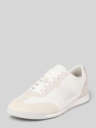 BOSS Sneakersy w niskim kroju z obszyciem ze skóry model 'Nitan' Biały 1