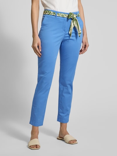 Christian Berg Woman Slim Fit Chino mit Bindegürtel Blau 4